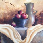 Apples in A Bowl Textured Oil Painting