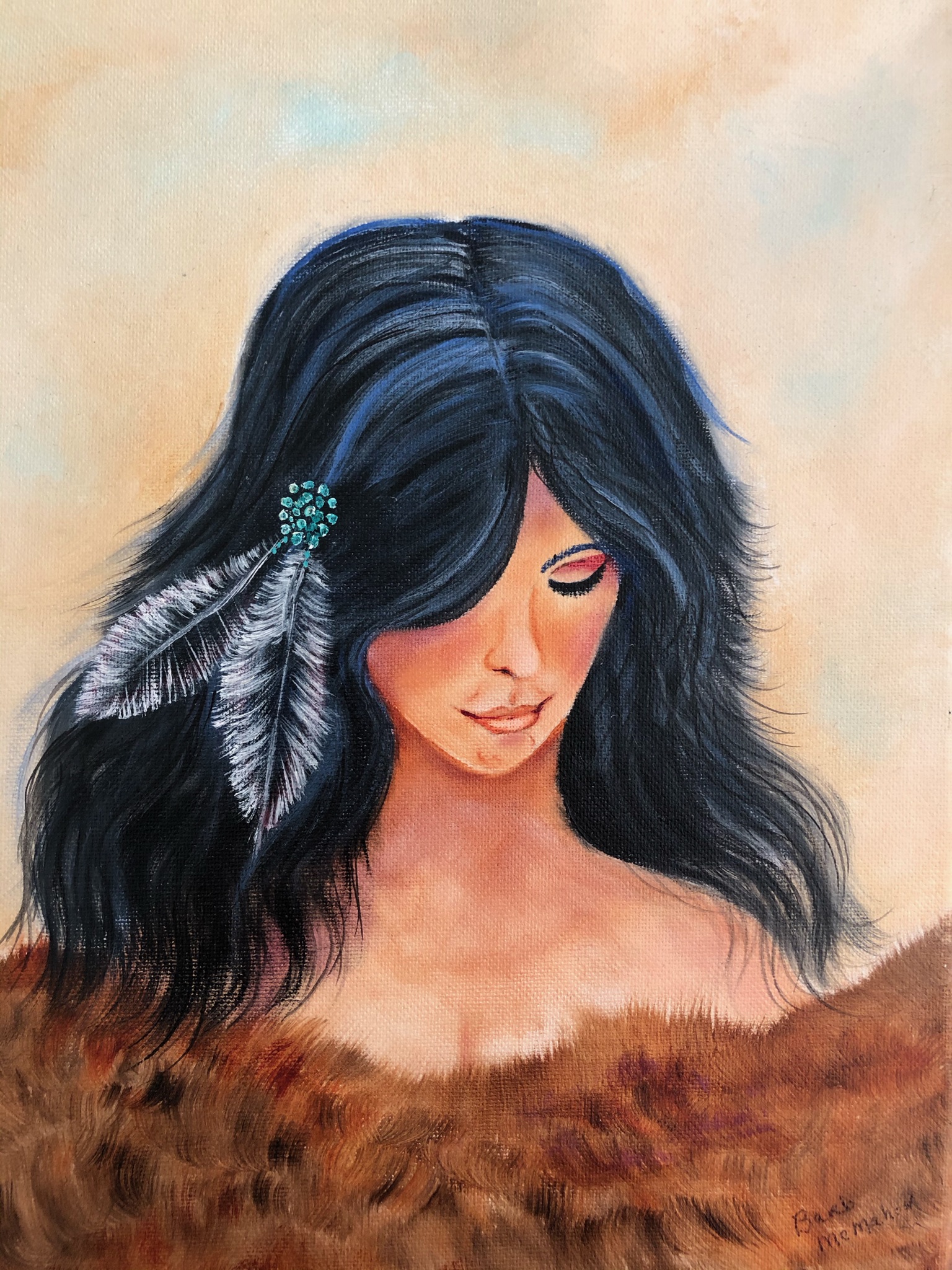 Indian Maiden 11 x 14 Oil $50